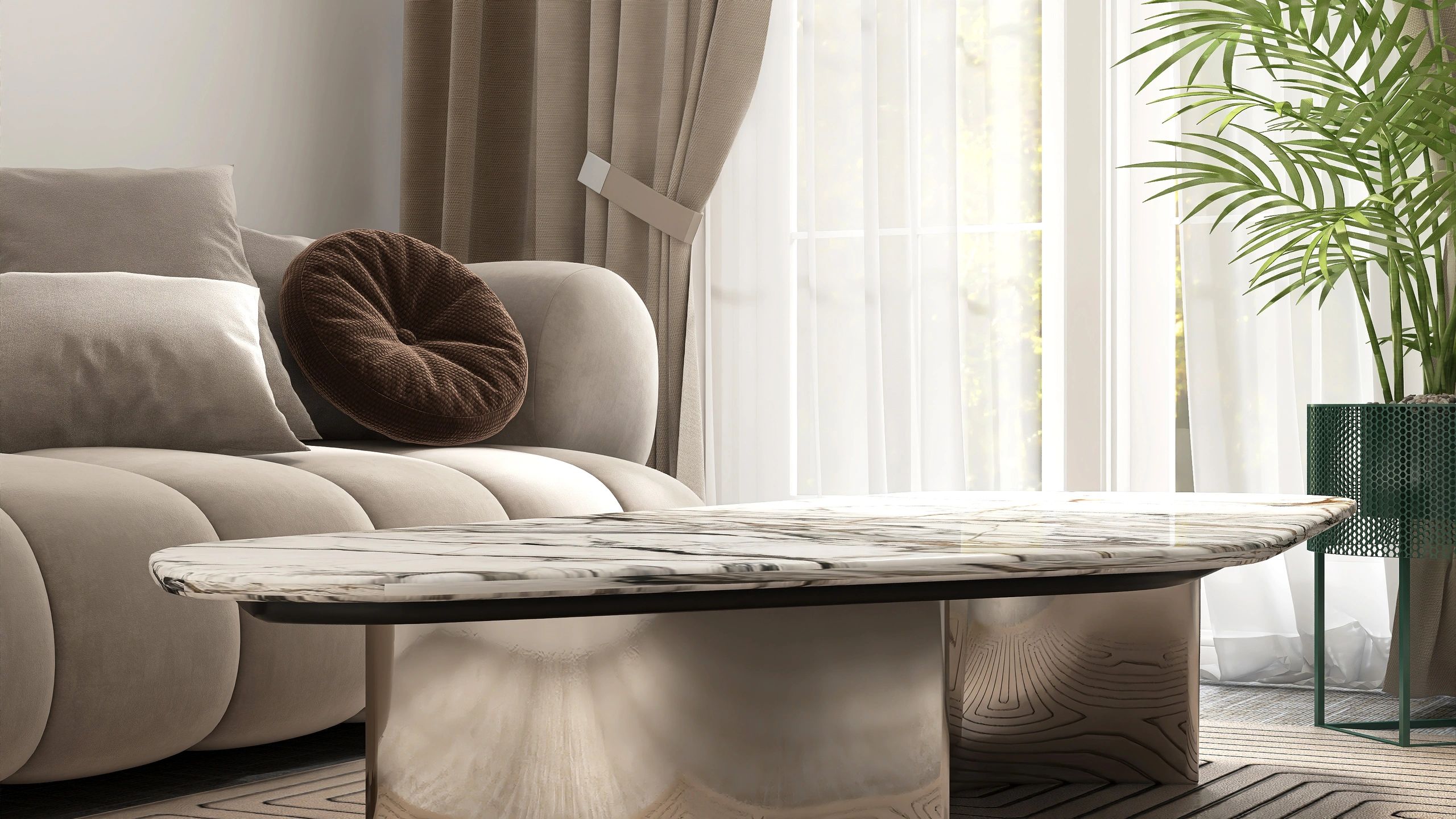 Elegant neutral luxury living room